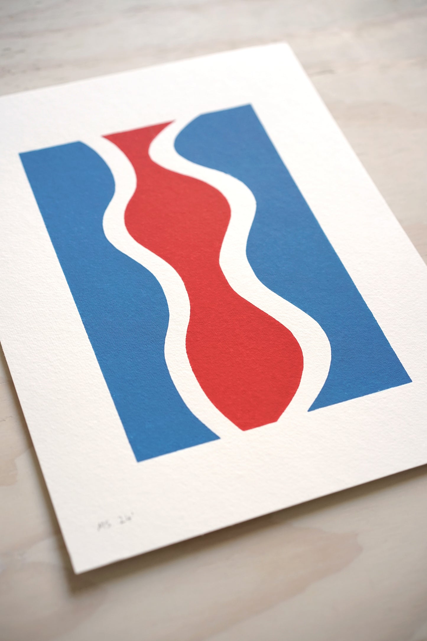 "rot blau 1" / original linocut