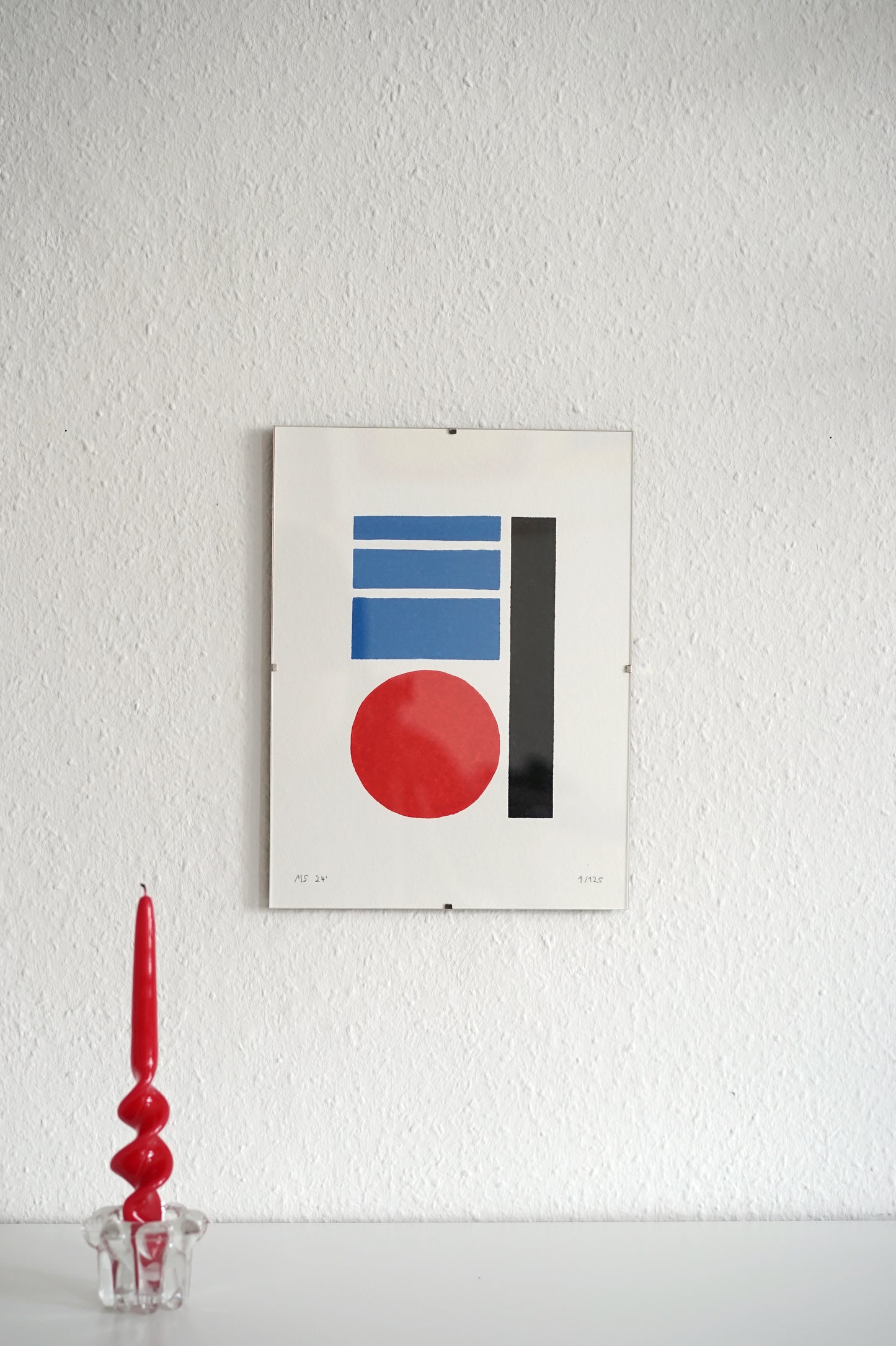 "schwarz rot blau 1" / original linoldruck