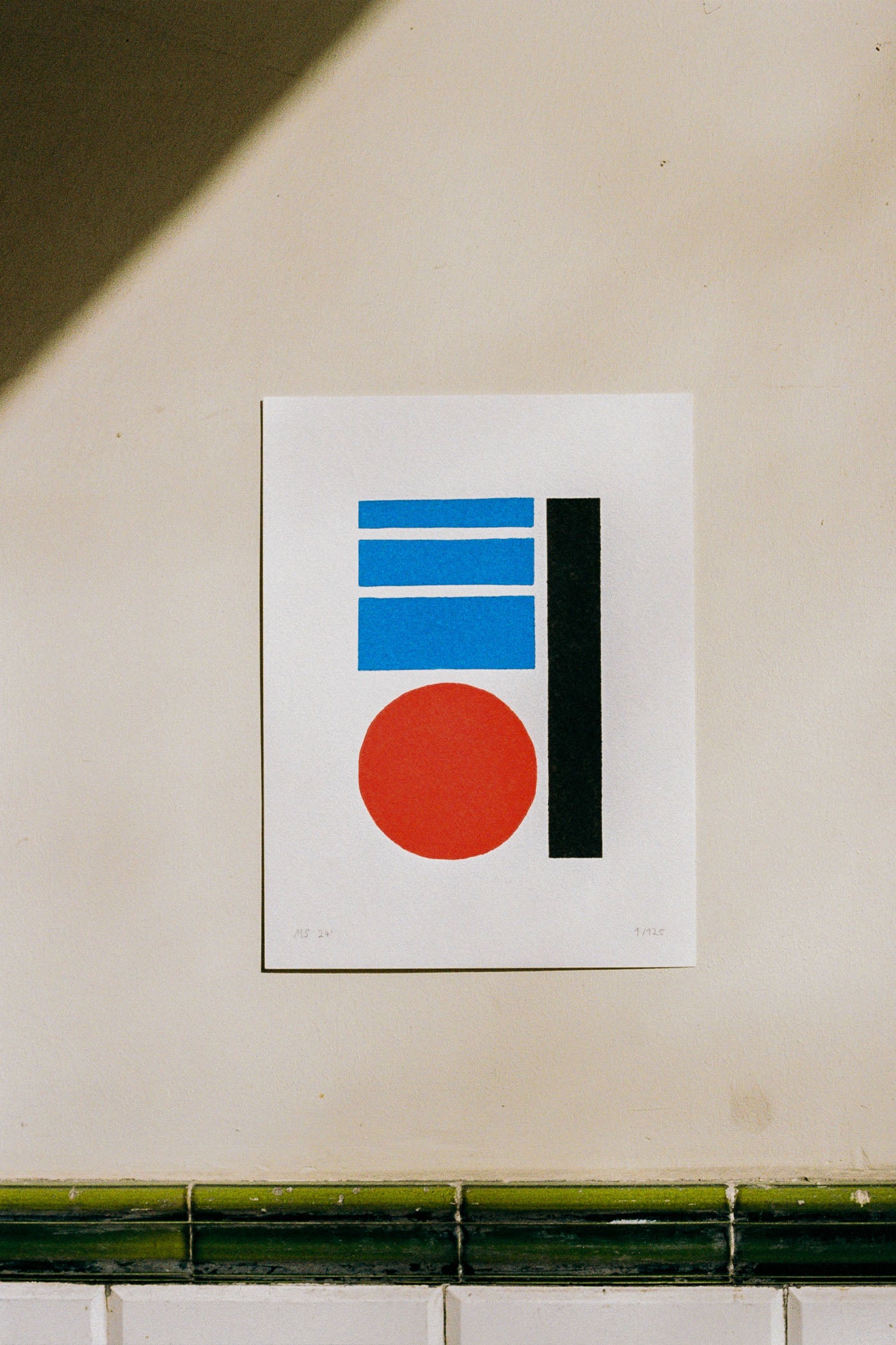 "schwarz rot blau 1" / original linoldruck