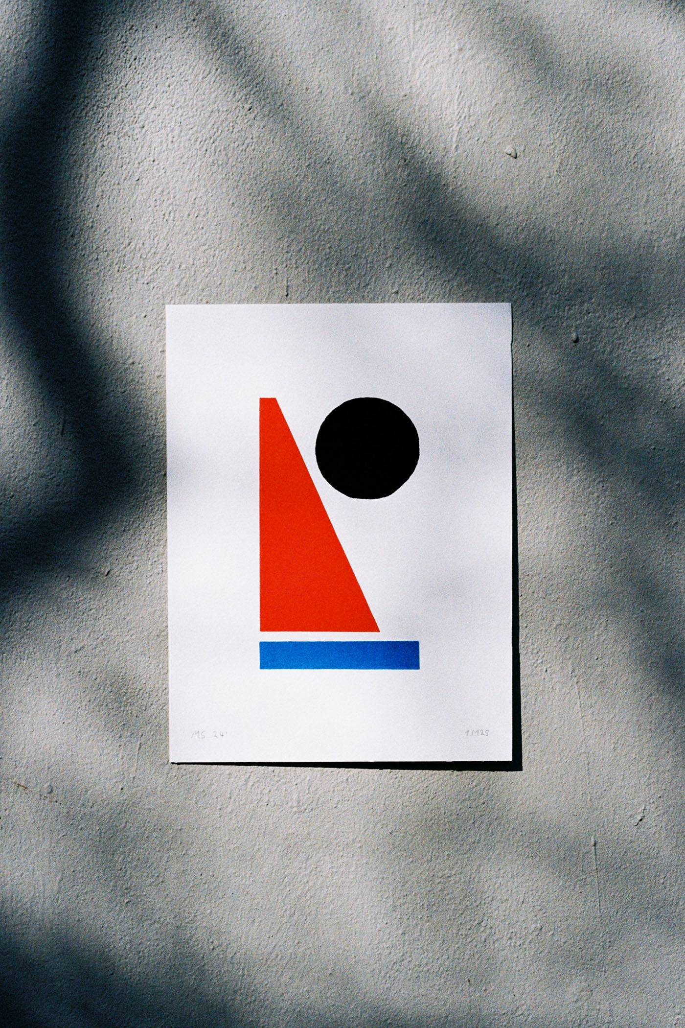 "schwarz rot blau 2" / original linoldruck