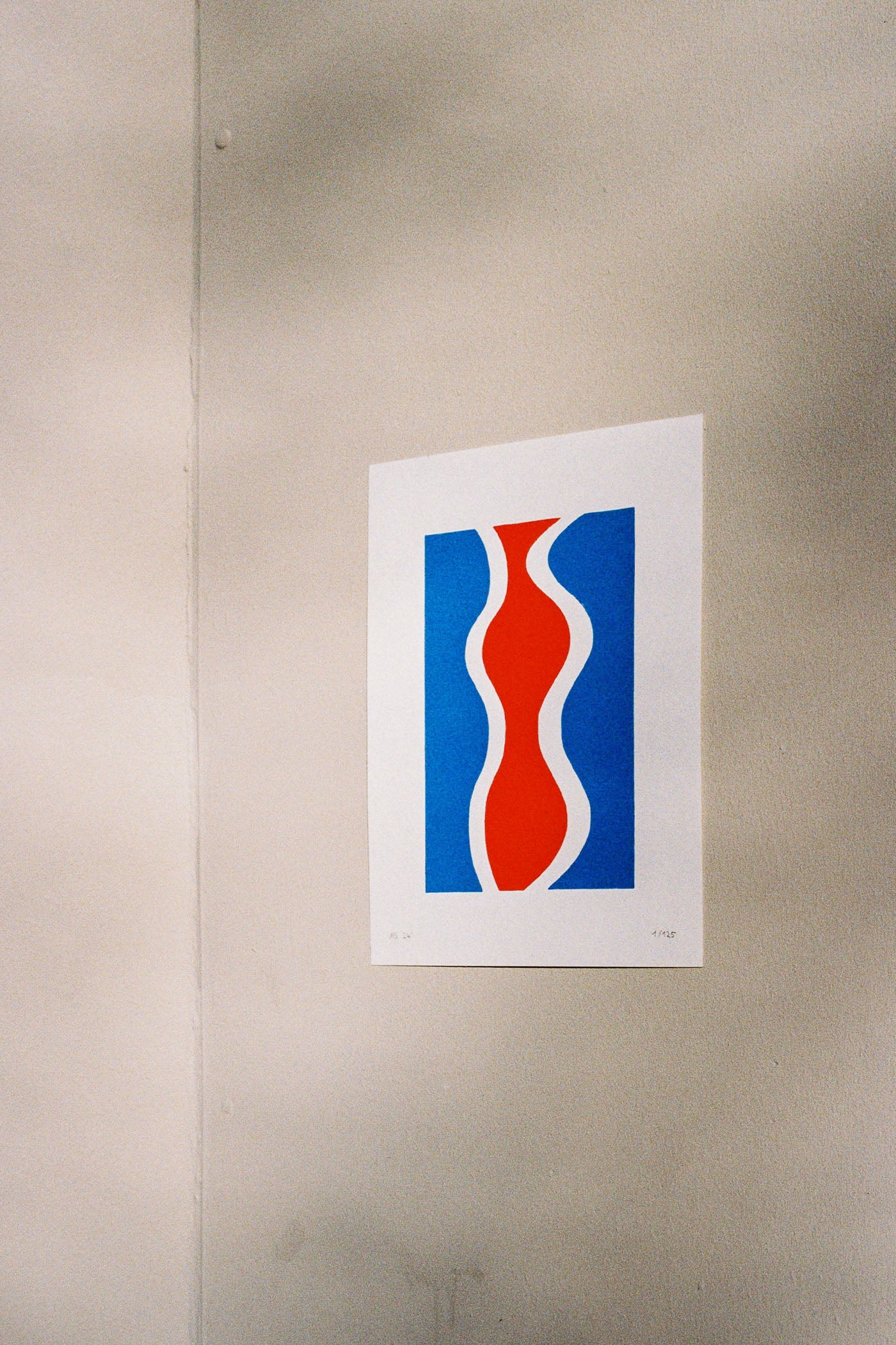 "rot blau 1" / original linoldruck