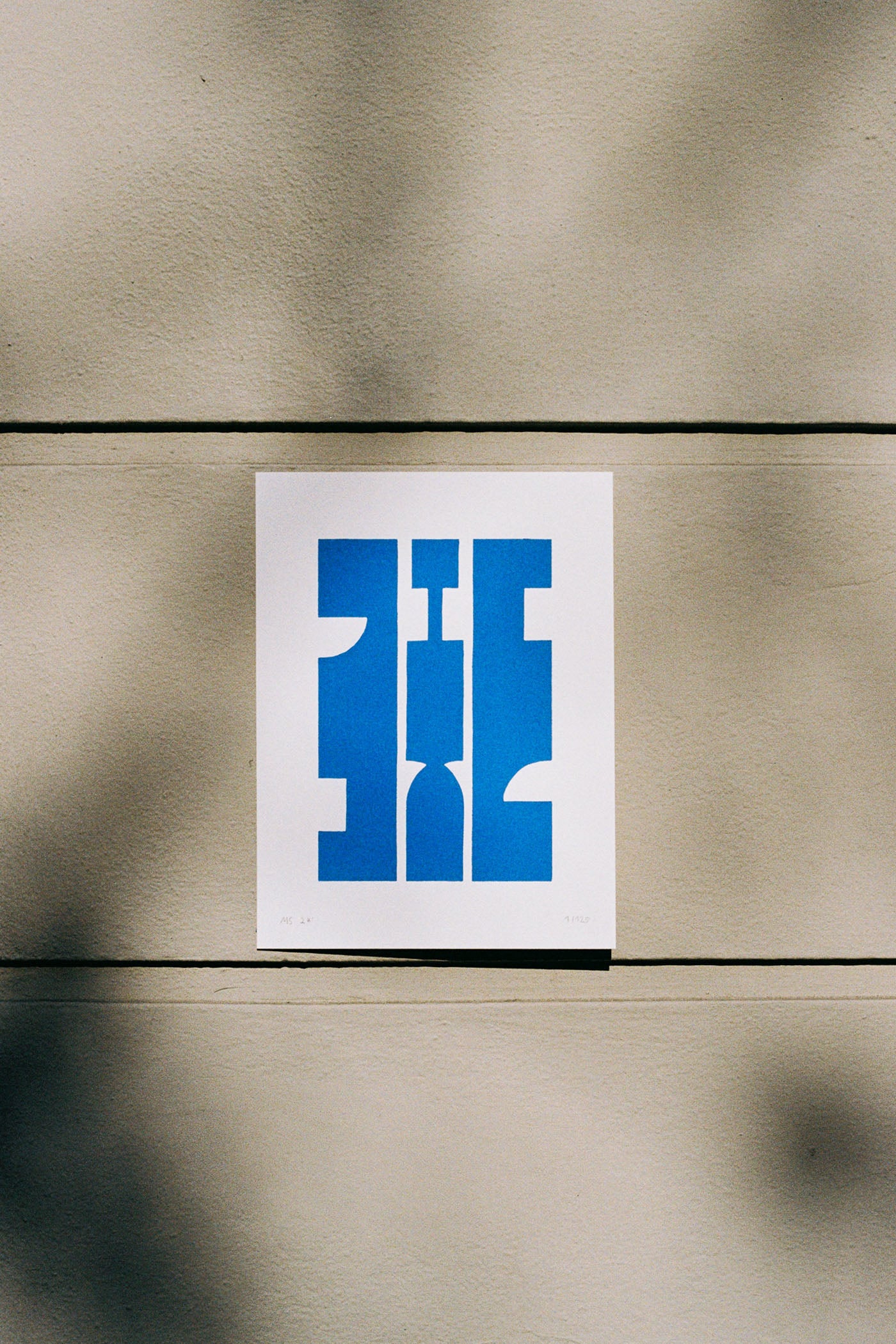 "blau 1" / original Linoldruck